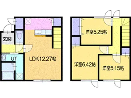 ア ボンドA棟(3LDK/1階)の間取り写真