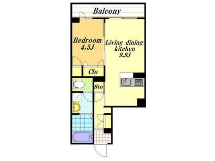 ラウェル(1LDK/3階)の間取り写真