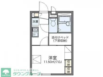 レオパレス横田レジデンス(1K/1階)の間取り写真