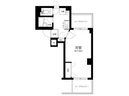 プレールドゥーク新宿曙橋(1K/6階)の間取り写真