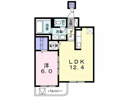 グランドコモンズ(1LDK/1階)の間取り写真