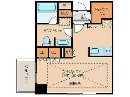 グランノエル鷺沼ヒルズ(1K/3階)の間取り写真