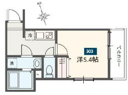 MELDIA京成船橋(1K/3階)の間取り写真