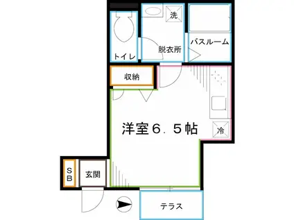 RESONANCE(ワンルーム/1階)の間取り写真