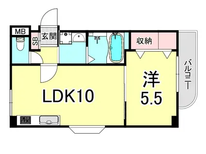 エメラ美苑II(1LDK/2階)の間取り写真