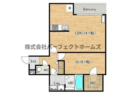 シエーナ楠葉ジュミオス(1LDK/2階)の間取り写真