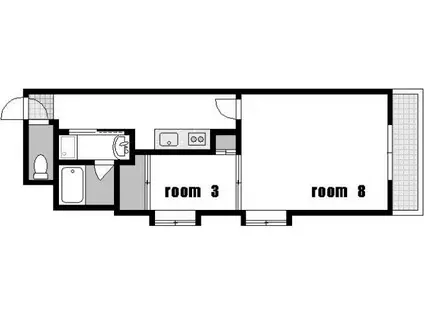 コンフォール清和(2K/8階)の間取り写真