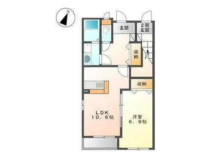 ベルクラージュ(1LDK/1階)の間取り写真