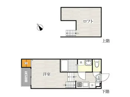 PROUD(1K/2階)の間取り写真