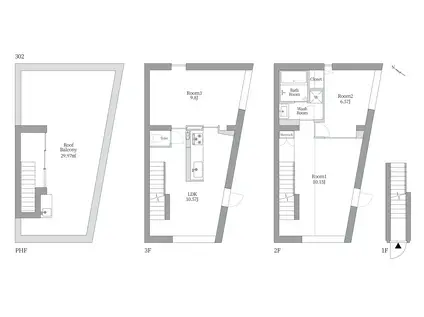 ARKHOUSE 小石川(3LDK/1階)の間取り写真