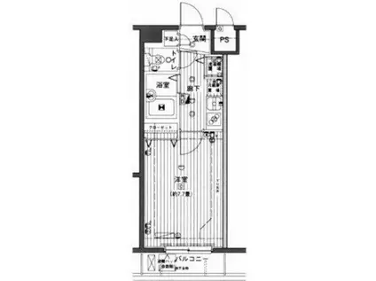 グランド・ガーラ渋谷松濤(1K/4階)の間取り写真