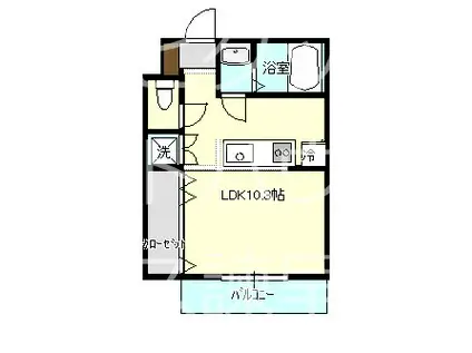 ウィステリアIII(ワンルーム/2階)の間取り写真