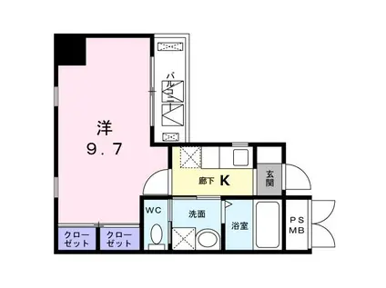 プリムローズ アカバネ(1K/6階)の間取り写真