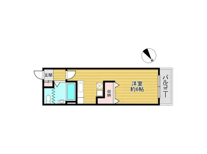 常緑ハイツ(1K/7階)の間取り写真