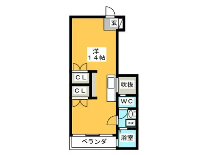 エフ・シャープ(ワンルーム/3階)の間取り写真