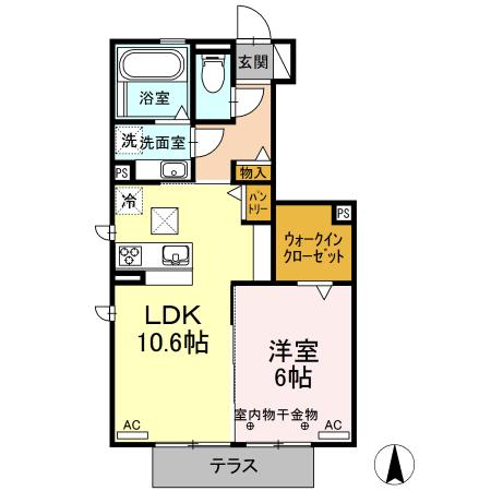 花水木の家 VI(1LDK/1階)の間取り写真
