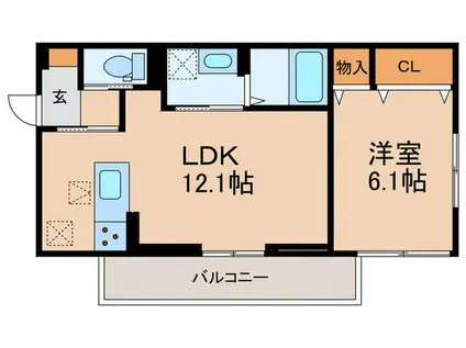 ロイヤルタウン田代外町(1LDK/3階)の間取り写真