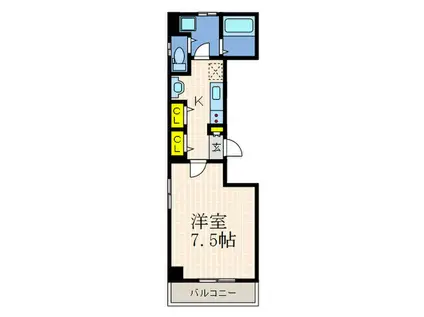 サニーハウス(1K/3階)の間取り写真