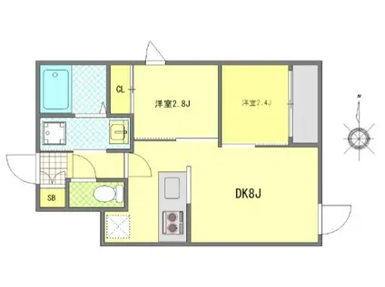 MONOLITH錦糸町(2DK/3階)の間取り写真
