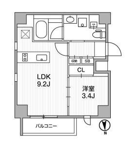 LIGHTHOUSE中馬込(1LDK/4階)の間取り写真