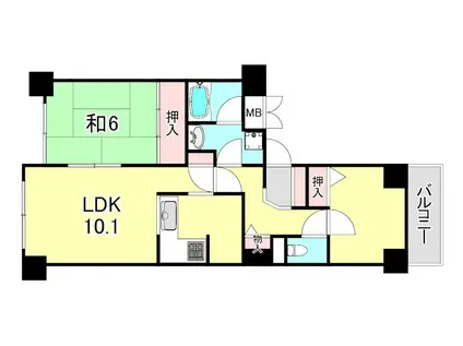 高取台ロイヤルマンション(2LDK/9階)の間取り写真