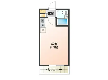 朝日プラザエザース山形中央II(ワンルーム/3階)の間取り写真