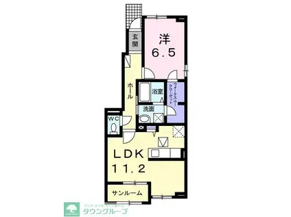 エーデル(1LDK/1階)の間取り写真