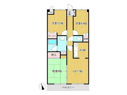 ファミーユ豊玉II(3LDK/3階)の間取り写真
