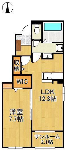 プリマベーラ(1LDK/1階)の間取り写真