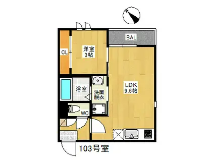 GRANDTIC FETE(1LDK/1階)の間取り写真