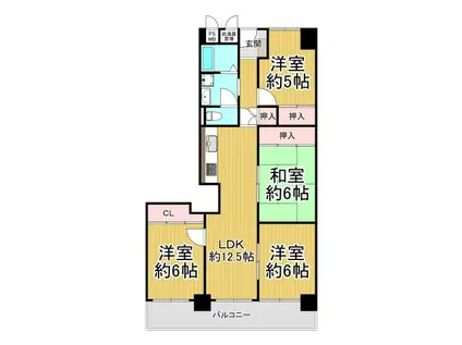 パストラル昆陽(4LDK/4階)の間取り写真