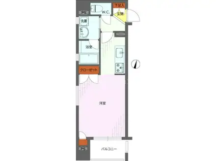 アビテ曙橋(ワンルーム/8階)の間取り写真