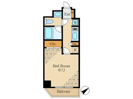 アーバネックス大森(1K/4階)の間取り写真