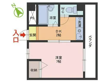 アイパレス照手(1DK/3階)の間取り写真