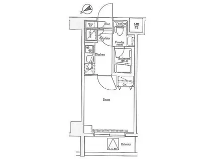 プレミアムキューブ新中野(1K/1階)の間取り写真