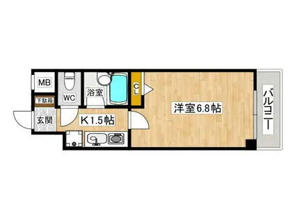 アリアーレ愛宕山(1K/1階)の間取り写真