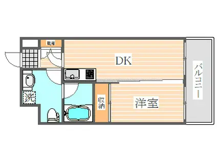 ルネッサンス21博多(1DK/2階)の間取り写真