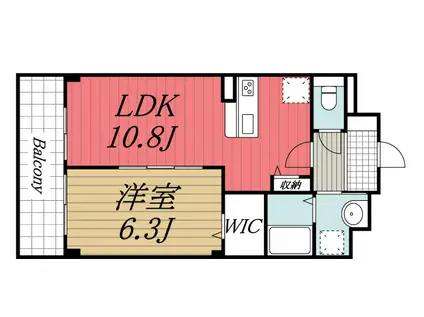 カーサ フェリーチェ(1LDK/1階)の間取り写真