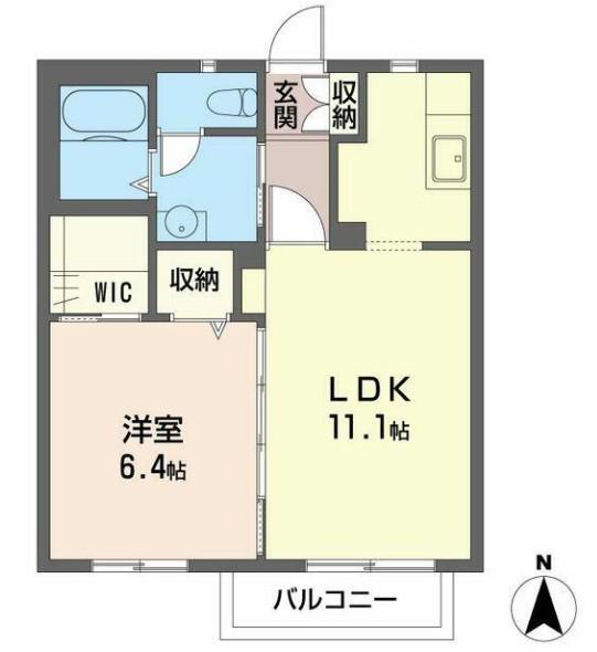 ベルデュールIII(1LDK/2階)の間取り写真
