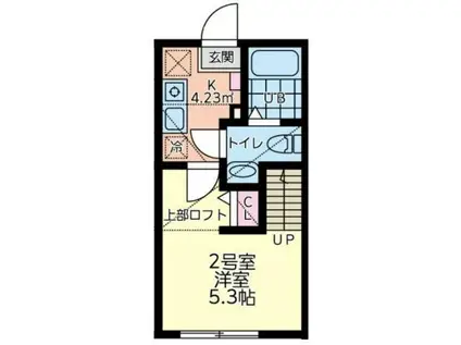 グローリーレジデンス拝島(1K/1階)の間取り写真