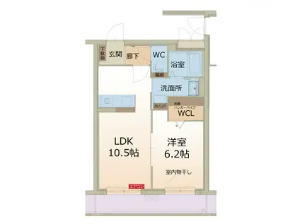 カルムコート(1LDK/3階)の間取り写真