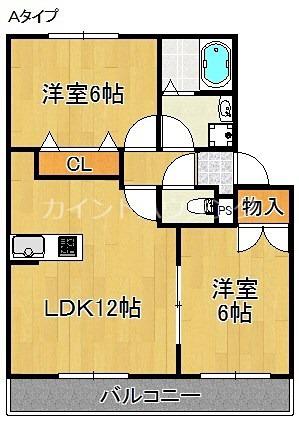 オアゼ二色I番館(2LDK/1階)の間取り写真