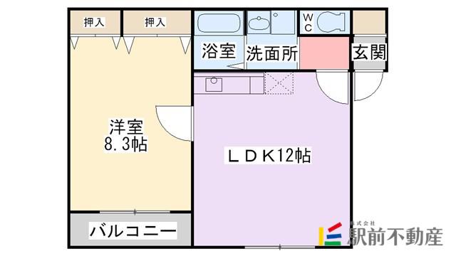 GREEN VIEW I(1LDK/1階)の間取り写真