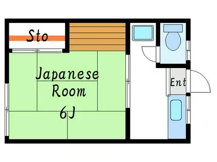 清月荘A(1K/2階)の間取り写真