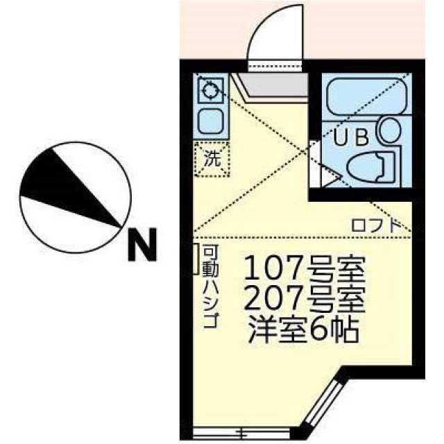 ユナイト上町ヘルマンミュラー(ワンルーム/1階)の間取り写真