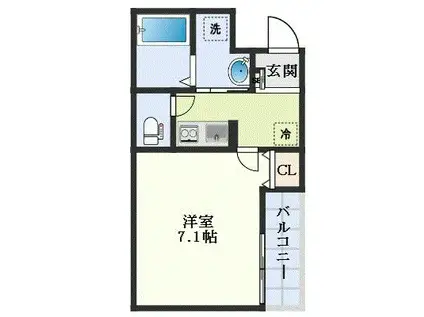 AILE柴島(1K/4階)の間取り写真