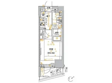 クレイシア品川東大井(1K/3階)の間取り写真