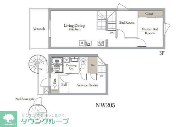 ベルメゾン中村橋ノースNW(3LDK/2階)の間取り写真