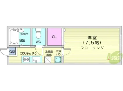 クレアール(1K/2階)の間取り写真