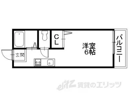コーポリバノ(1K/2階)の間取り写真